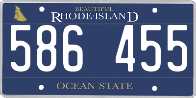 RI license plate 586455
