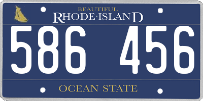 RI license plate 586456