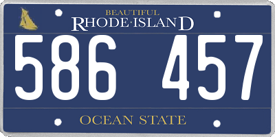 RI license plate 586457