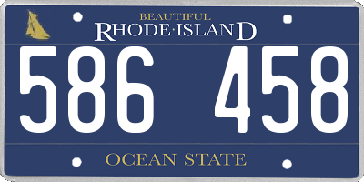RI license plate 586458