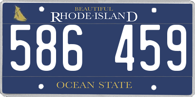 RI license plate 586459