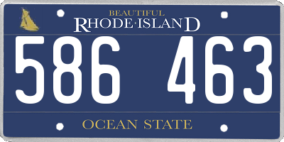 RI license plate 586463