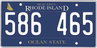 RI license plate 586465