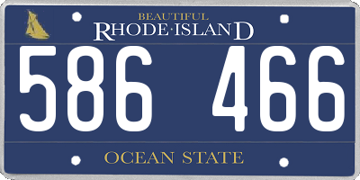 RI license plate 586466