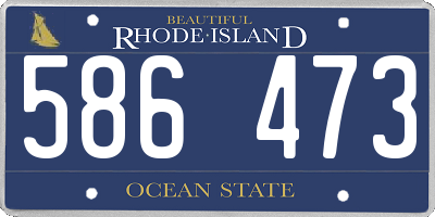 RI license plate 586473