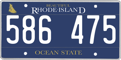 RI license plate 586475