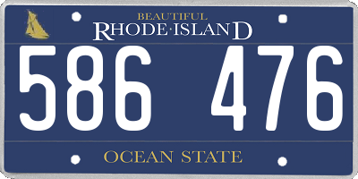 RI license plate 586476