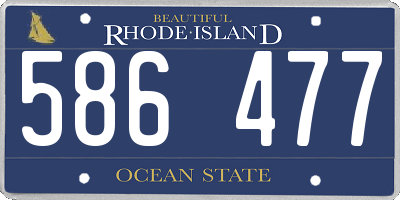 RI license plate 586477