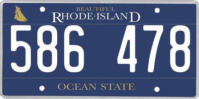 RI license plate 586478