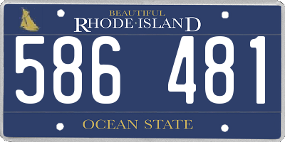 RI license plate 586481