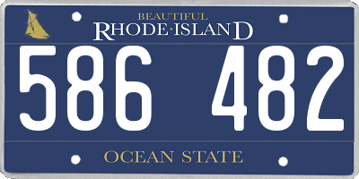 RI license plate 586482