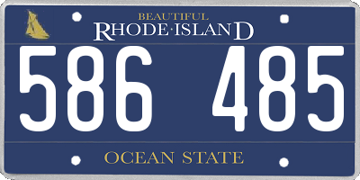RI license plate 586485