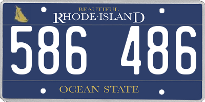 RI license plate 586486