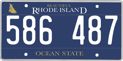RI license plate 586487