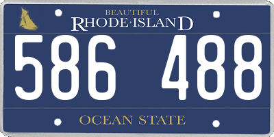 RI license plate 586488