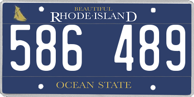 RI license plate 586489