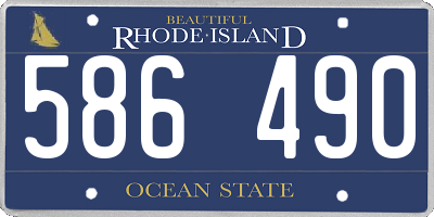 RI license plate 586490