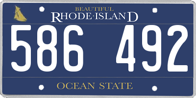 RI license plate 586492