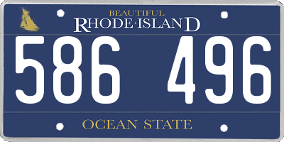 RI license plate 586496