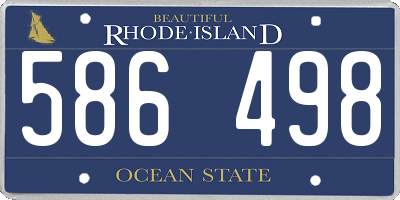 RI license plate 586498