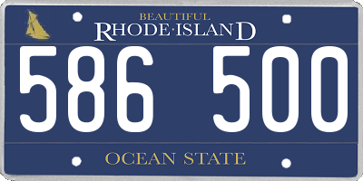 RI license plate 586500