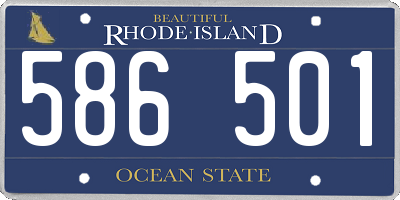 RI license plate 586501