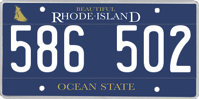 RI license plate 586502