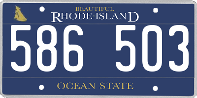 RI license plate 586503