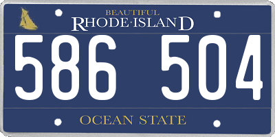 RI license plate 586504