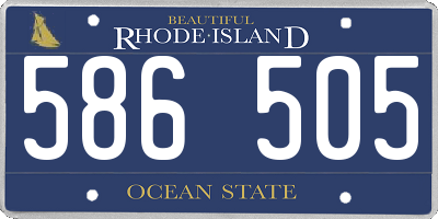 RI license plate 586505