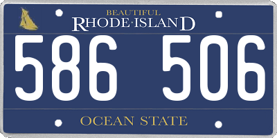 RI license plate 586506