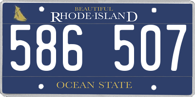 RI license plate 586507