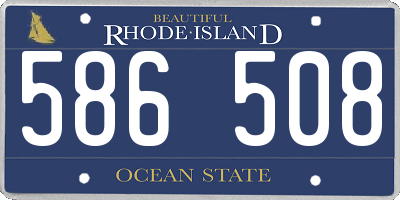 RI license plate 586508