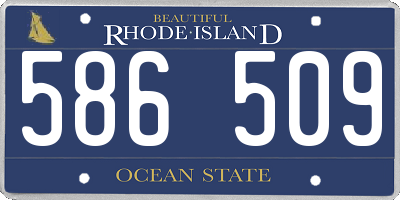 RI license plate 586509