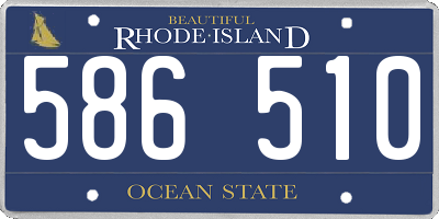 RI license plate 586510