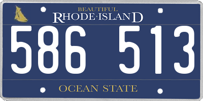 RI license plate 586513