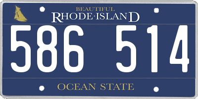 RI license plate 586514