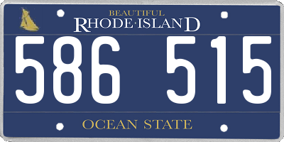 RI license plate 586515