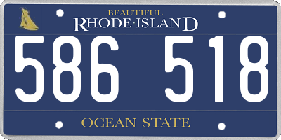 RI license plate 586518