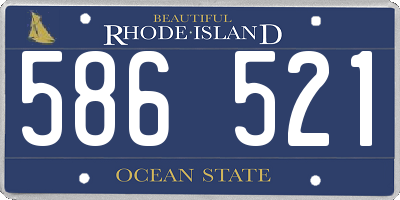 RI license plate 586521