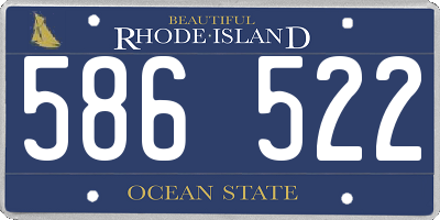 RI license plate 586522