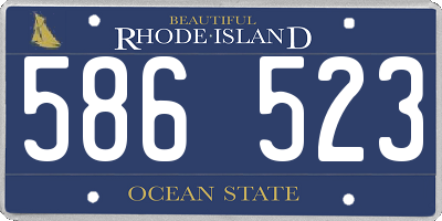 RI license plate 586523