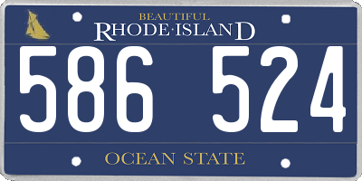 RI license plate 586524