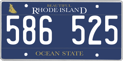 RI license plate 586525