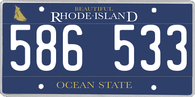 RI license plate 586533