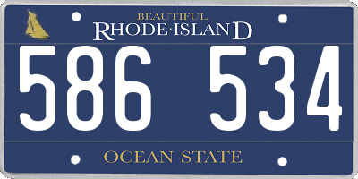 RI license plate 586534