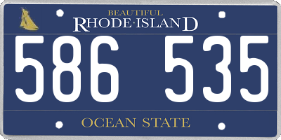RI license plate 586535