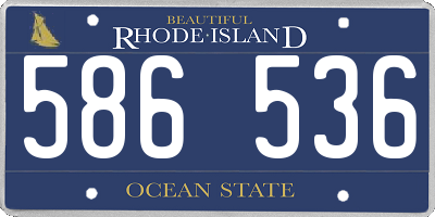 RI license plate 586536