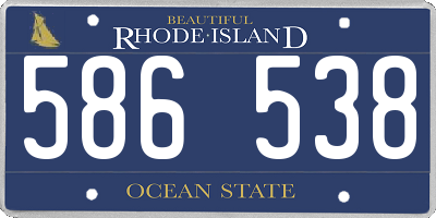 RI license plate 586538
