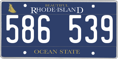 RI license plate 586539